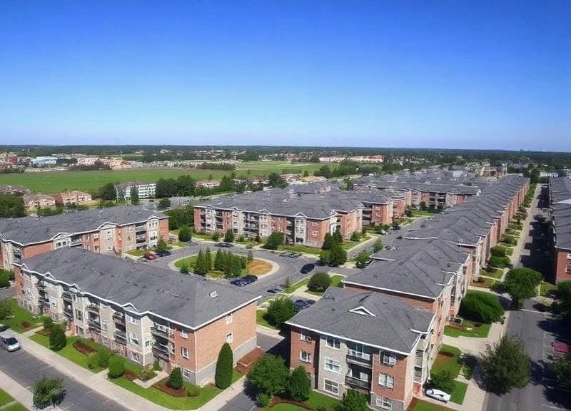 Aerial view of multi-location community