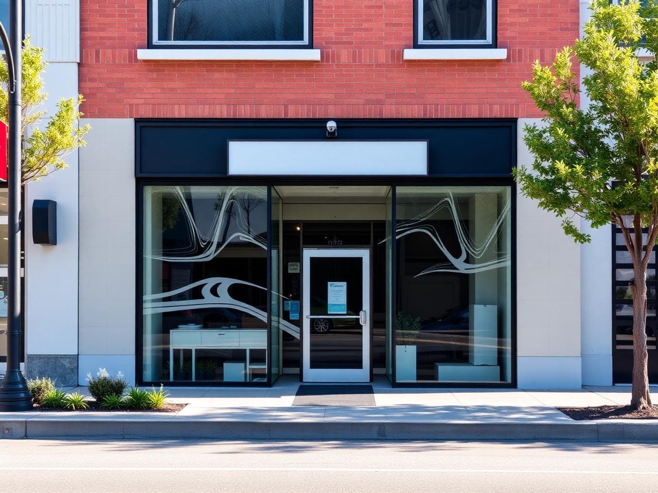 Storefront with security cameras